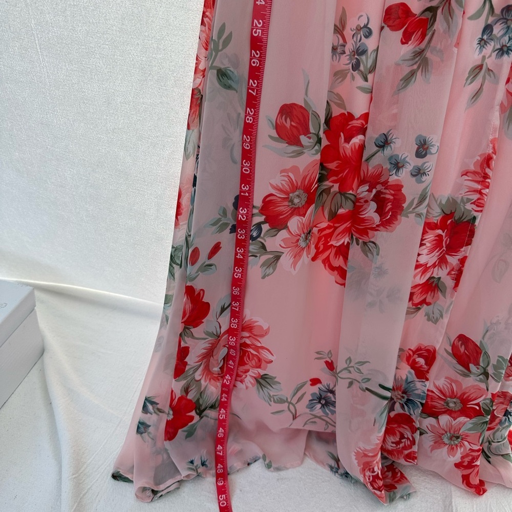 Lulu's Blush Pink Floral Wrap Maxi Dress - Picture 10 of 10